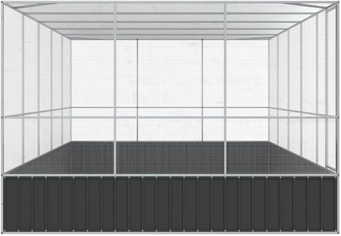 Steel Aviary with Extension, Large Flight King Bird Cage for Cockatiels African Grey Quaker Amazon Sun Parakeets Green Cheek Conures Pigeons Parrot Bird Cage, 203.9"x120.9"x83.5",-115