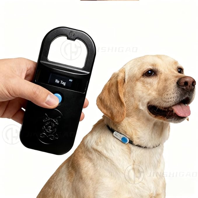 Pet ID Microchip Scanner 190A ISO11784/85/FDX-B/EMID AnimalHandheld Reader, 134.2kHz PetID Scanner Rechargeable Animal Chip Registration,for Dog/Cat/Pig/Animal