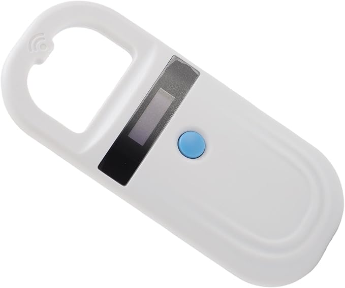 Pet Microchip Scanner, USB Interface Dual Frequency Animal Chip Scanner, Microchip Reader with Rechargeable Battery and Compact Design for Dogs, Cats, Pigs (White)