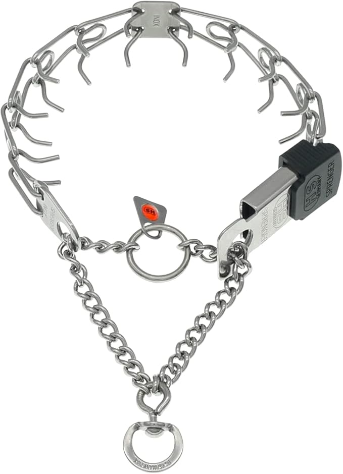 Herm Sprenger Prong Collar with Quick Release ClicLock Buckle for Small Medium Dogs Stainless Steel No Pull Collar | Pinch Collar for Dog Training Made in Germany (16in x 2.25mm)