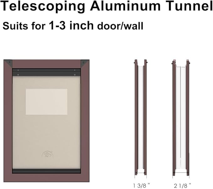 Rescumascer Aluminum Medium Dog Door for Door, Doggie Door with Two Sliding Lock Panels for Extreme weathter, Dog Door for Medium Dogs up to 30lbs
