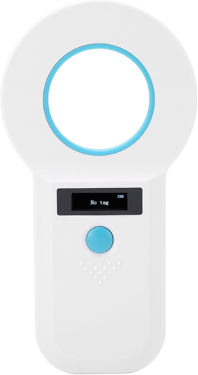 FTVOGUE Pet ID Microchip Scanner 134.2KHz ABS Handheld Quick Response with Bright Screen for Animal Tracking