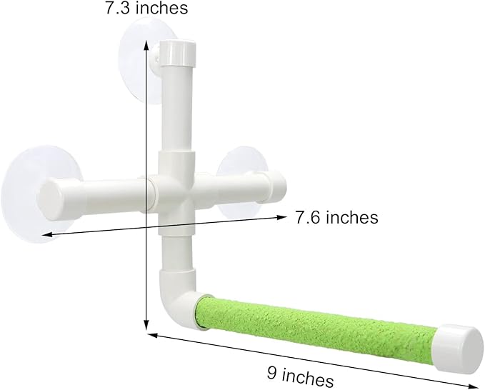 Bird Portable Suction Cup Shower Perch Window Wall Standing Platform for Parrot Parakeet Conure Cockatiel African Grey (Random Color)