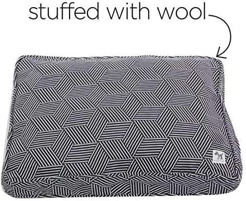 Molly Mutt Sheepy Wool-Filled Crate Pad, GOTS-Certified 100% Organic Cotton Canvas Cover with Soft 100% Natural Wool Insert, Ideal for Dog Bed or Kennel, Rough Gem, 54" x 37" x 2.5"