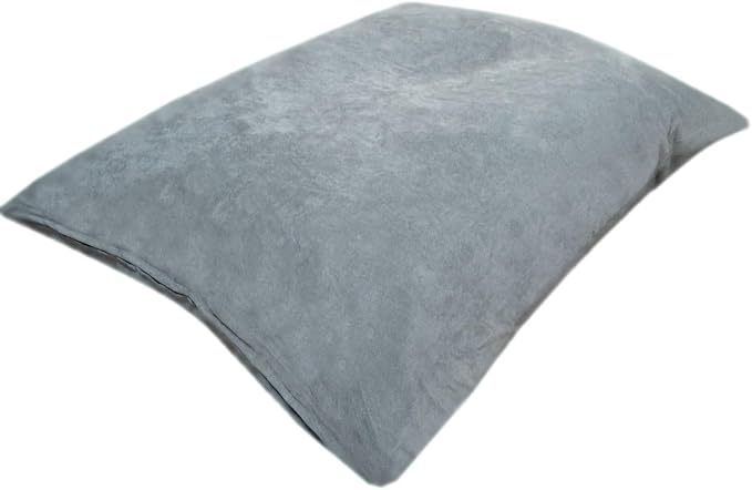 Dogbed4less Shredded Memory Foam Pillow Dog Bed with Waterproof Liner and Machine Washable Cover (Gray Microsuede, Medium 36"X29")