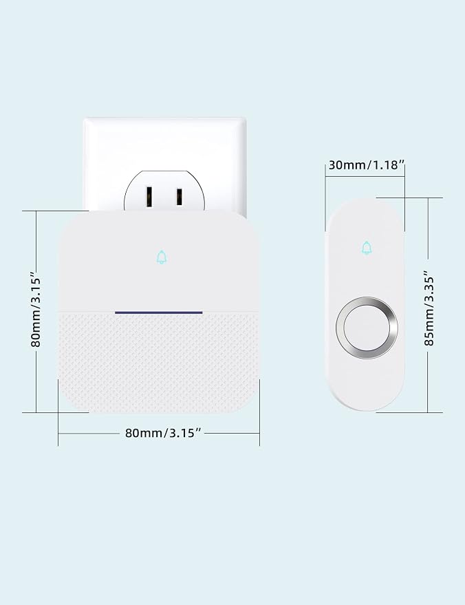 AIDA Lighted Wireless Doorbell, Home Waterproof Doorbell 1, 000ft Range