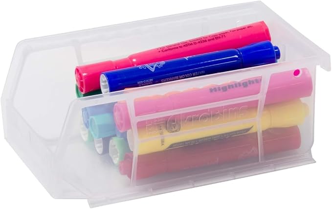 Akro-Mils 30220 AkroBins Plastic Storage Bins, Space-Saving Stackable Bins