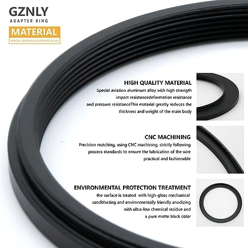 55mm to 67mm Step-up Adapter Rings Filter Adapter Black Metal Step Down Filter Ring Adapter Compatible with All Brand UV CPL ND Camera Lens Filter Stepping Rings (55mm-67mm)
