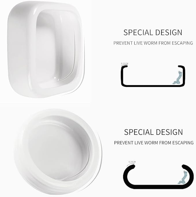 Reptile Food Bowls Ceramic Round Reptile Water Food Dish, Pet Food Bowl for Lizards, Small Snakes, Young Bearded Dragons, Gecko Tortoise Spider (White, Medium-1Pack)