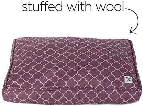 Molly Mutt Sheepy Wool-Filled Crate Pad, GOTS-Certified 100% Organic Cotton Canvas Cover with Soft 100% Natural Wool Insert, Ideal for Dog Bed or Kennel, Royals, 54" x 37" x 2.5"