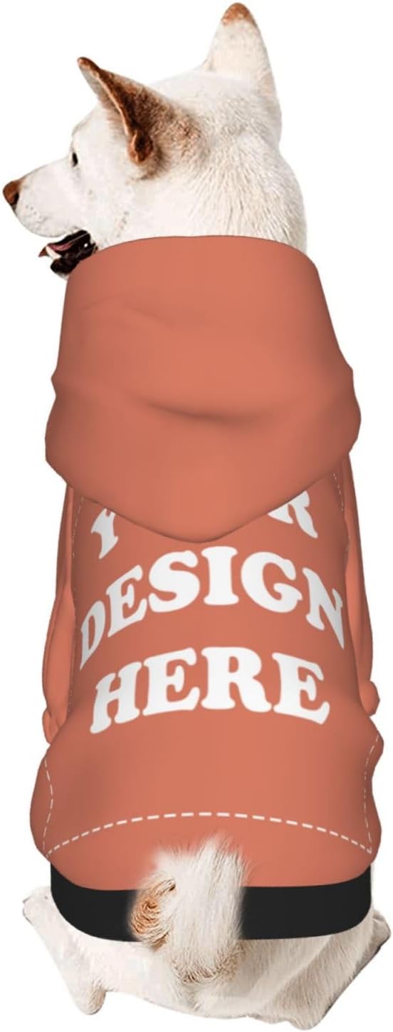 Dog Costume, Custom Dog Hoodie, Dog Name Costume Holiday Pet Pajamas Outfit, Personalized Pet Coat Costumes for Small Medium Large Dogs and Cats for Winter, Coral, XXS