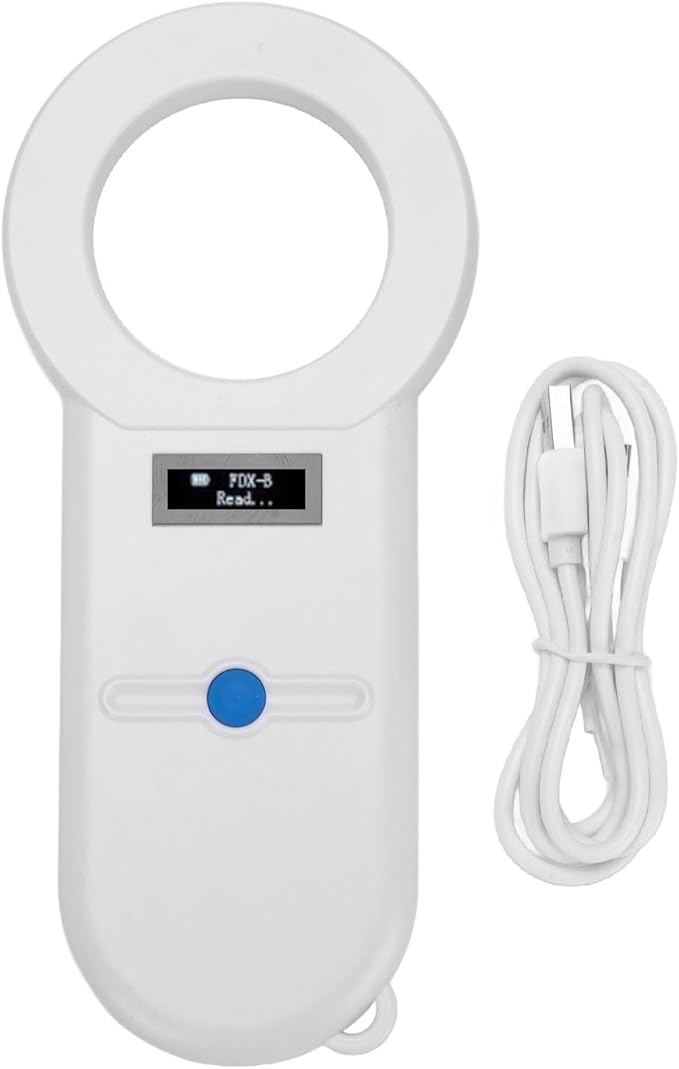 Pet Microchip Scanner with OLED Display, 134.2Khz USB Rechargeable ID Reader - High Frequency ISO Standard Compatible, Portable Lightweight Design for Animal Identification
