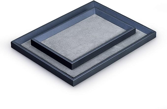 Oirlv Premium Leather Flat Jewelry Tray Jewelry Display Organizer, Valet Tray
