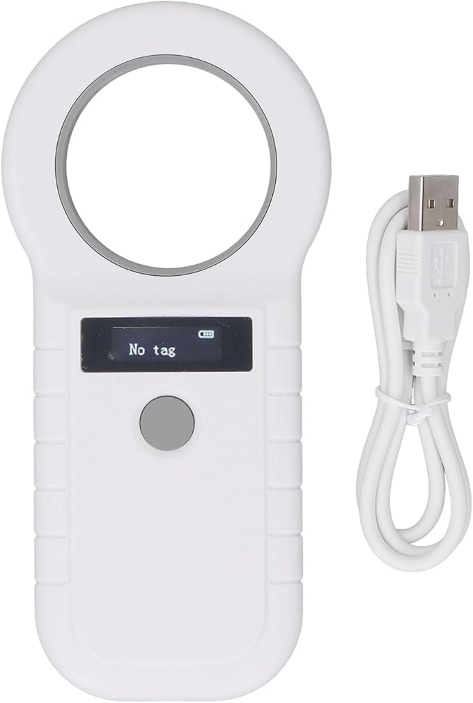 Pet Microchip Reader 134.2k Dual Frequency Portable Pet Chip Scanner Rechargeable Animal Tag Scanner for Pet Shops