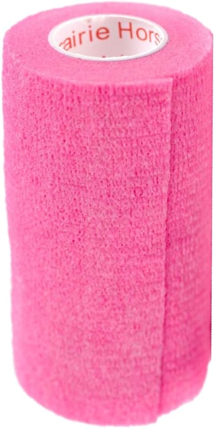 3 Inch Vet Wrap Tape Bulk (Neon Pink) (Pack of 12) Self Adhesive Adherent Adhering Flex Bandage Grip Roll for Dog Cat Pet Horse