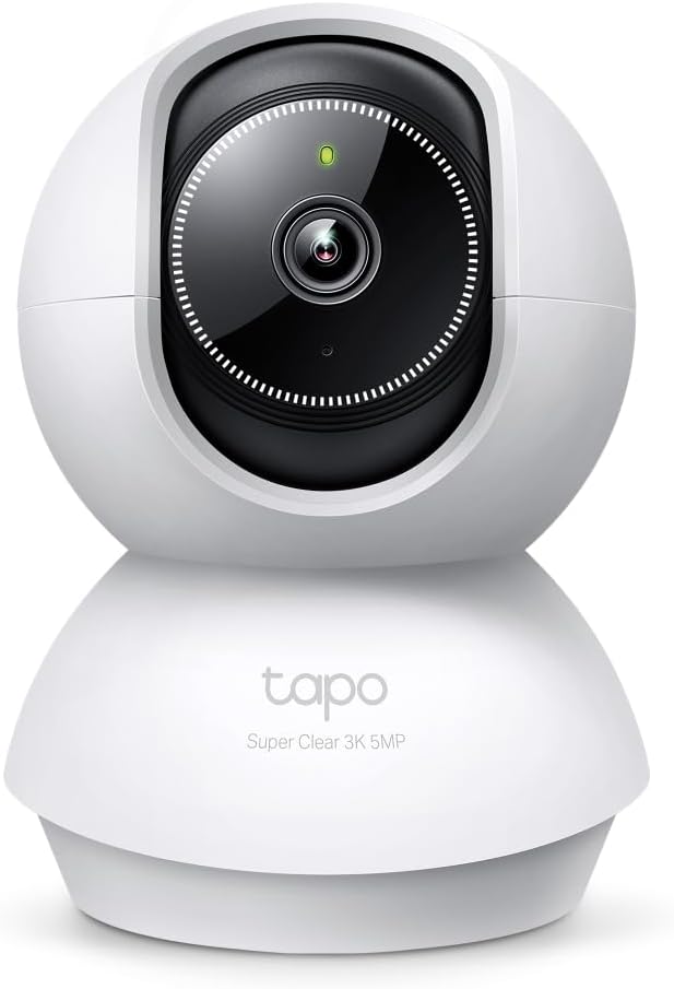 Tapo 3K 5MP Indoor Security Camera for Baby Monitor, Pet Camera w/Smart Motion Tracking, 360° Pan/Tilt, IR Night Vision for Home Security, Works w/Alexa & Google, RoomCam 3K 360°