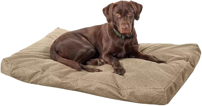 Orvis Comfortfill-Eco Lounger Dog Bed, Brown Tweed - Large