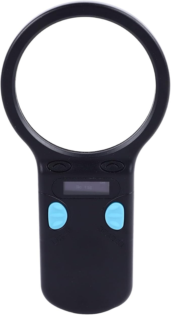 Animal Chip Reader Portable Handheld Pet ID Tag Scanner, Rechargeable Lightweight 125K 134.2K - Fast Accurate Reading, Durable Plastic Design, Ideal for Small Animal Management