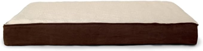 Furhaven Memory Foam Dog Bed for Small Dogs w/ Removable Washable Cover, For Dogs Up to 20 lbs - Sherpa & Suede Mattress - Espresso, Small