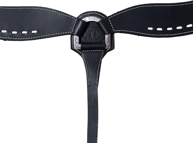 Western Horse Breast Collar - Hand-Tooled Leather Tack for Barrel Racing, Roping & Trail Riding - Durable Adjustable Fit - Rodeo & Show-Quality Equestrian Gear