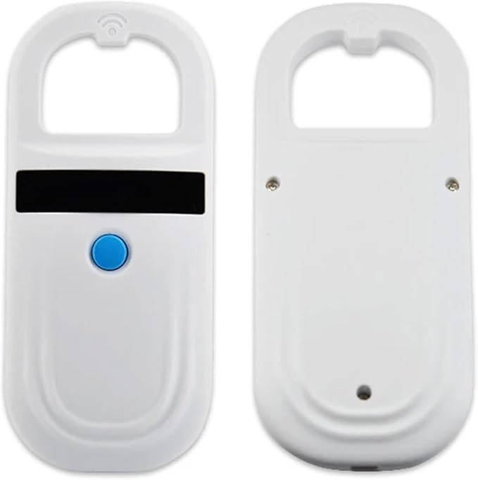 Pet Microchip Scanner ISO11784/85/FDX-B/EMID Animal Handheld Reader,134.2kHz Pet ID Scanner Rechargeable Animal Chip Registration, for Dog/Cat/Pig/Animal (White)