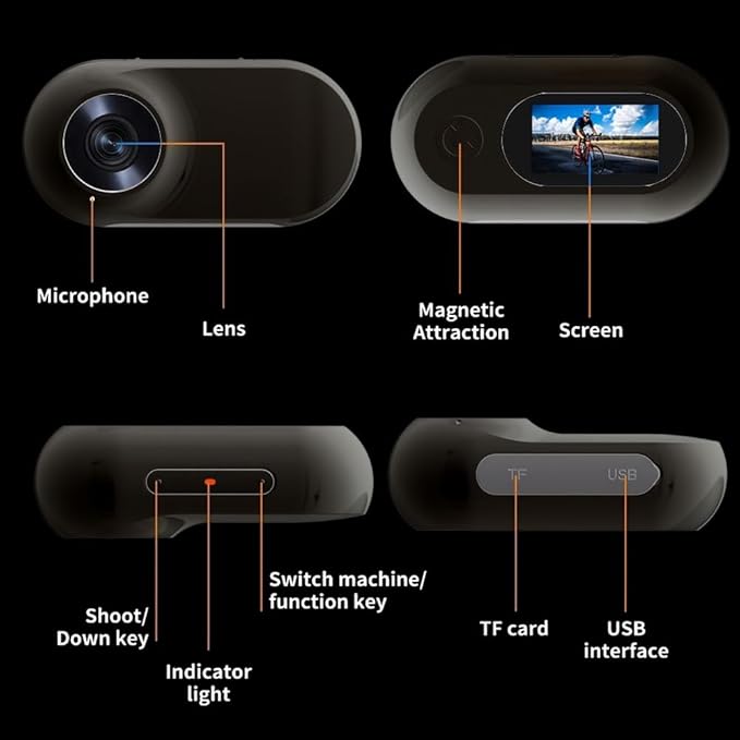 Cat/Dog Collar Camera with 32GB SD Card, HD 1080P Mini Body Action Camera for Outdoor, Birthday Gift