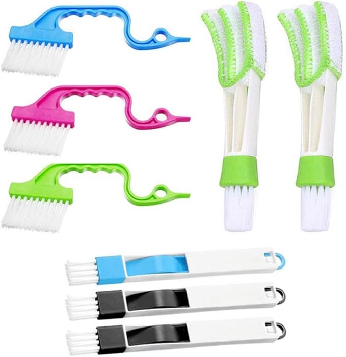 UPKOCH Window Groove Cleaning Brush Set 8pcs Window Gap Scrubber Brushes Dust