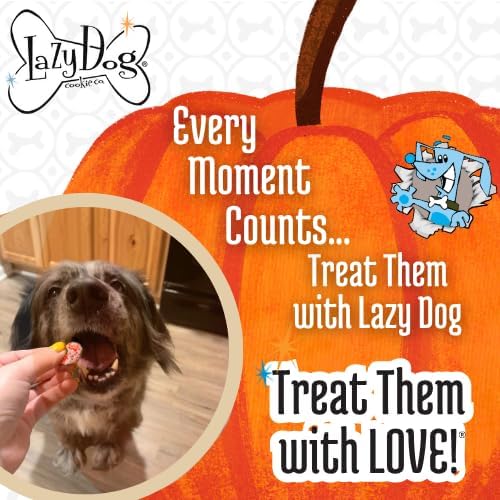 The Lazy Dog Cookie Co. Homestyle Pumpkin Pup-Pie – All Natural Dog Treat for All Occasions – Healthy Dog Cookies Made in USA – 6" Celebration Pie – Best Natural Treats for Dogs, 5 oz