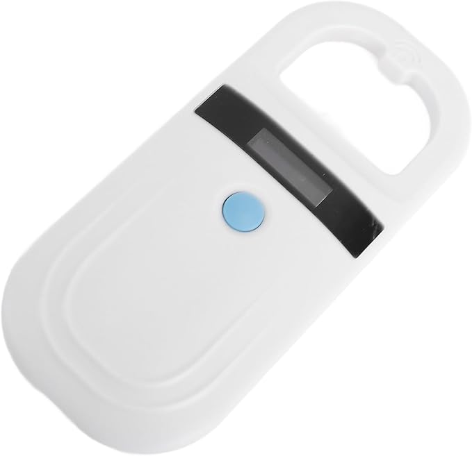 Jeffergarden Animal ID Reader, Portable Rechargeable 134.2KHz Pet Microchip Scanner with USB C and BT Transmission, for Livestock Management Pet Identification Wildlife Monitoring (White)