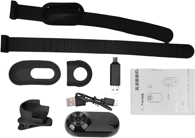 Mini Sports Camera Dog Collar Camera with 90° Wide Angle Lens + Comfortable Fit for Pet Walks and Travels (Black)