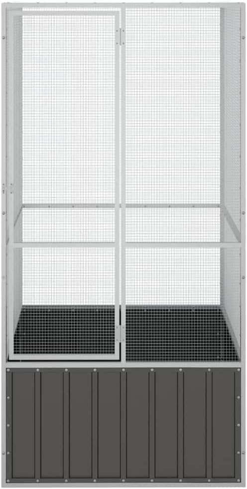 Steel Bird Cage, Large Flight King Bird Cage for Cockatiels African Grey Quaker Amazon Sun Parakeets Green Cheek Conures Pigeons Parrot Bird Cage Birdcage, Anthracite 43.7"x42.1"x83.3" -AA