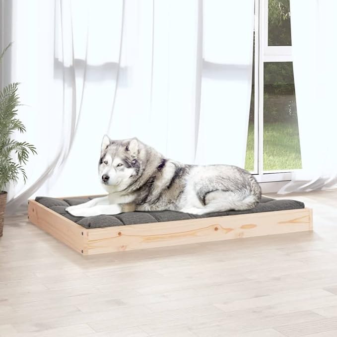 Solid Wood Pine Dog Bed, Solid Wood Pet Bed, Small Pet Furniture Cat & Dog Bed Frame, 40"x29.1"x3.5",-558