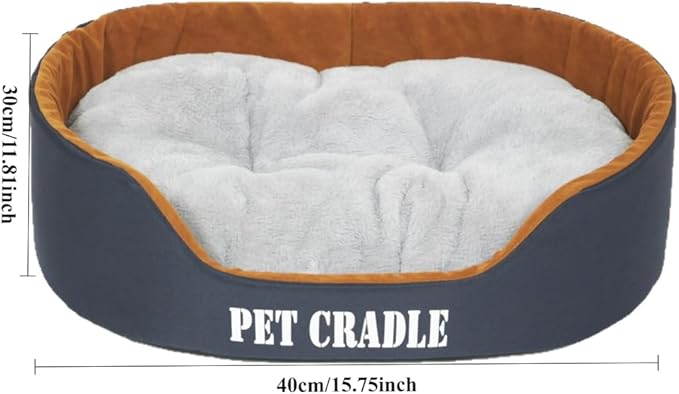 Dog Bed Orthopedic Dog Couch Bed, Waterproof Pet Bed with Removable Washable Mat & Non-Slip Bottom(Blue,15.75''X11.81'')