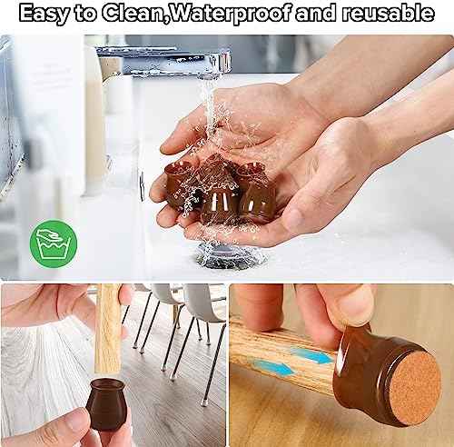 24PCS Upgraded Silicone Chair Leg Floor Protectors for Hardwood