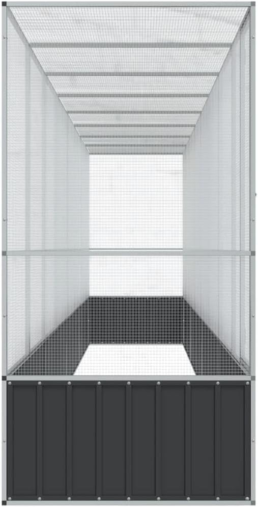 Outdoor Aviary Bird Cage, Galvanized Steel Outside Ample Activity Space Birdcage, 328.5"x42.1"x83.5", -265