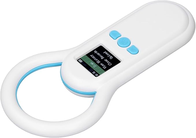 Alomejor S20 Pet Microchip Scanner, ABS Material, Fast Recognition for Dogs Cats with 1.44 Inch Display and USB Upload for Animal Management