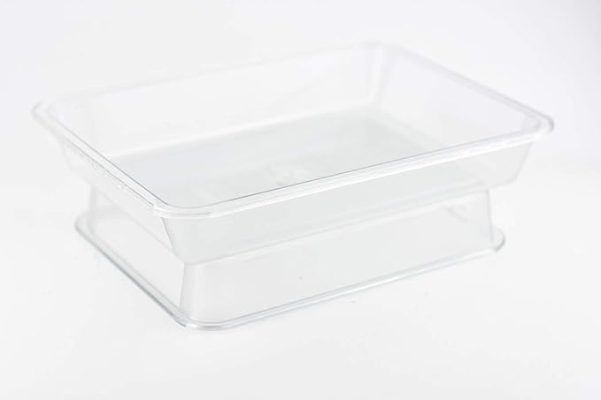 OMEM Reptile Drinking Tray - Large Water Dish Plastics Plate for Turtles, Small Reptiles, Ball Pythons, Lizards, and Snake Cages Bowl (S=27x21x4.7cm, White)