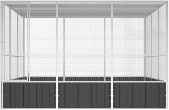 Steel Bird Cage,Large Flight King Bird Cage for Cockatiels African Grey Quaker Amazon Sun Parakeets Green Cheek Conures Pigeons Parrot Bird Cage Birdcage,Anthracite 119.1"x127.8"x83.3" -AA