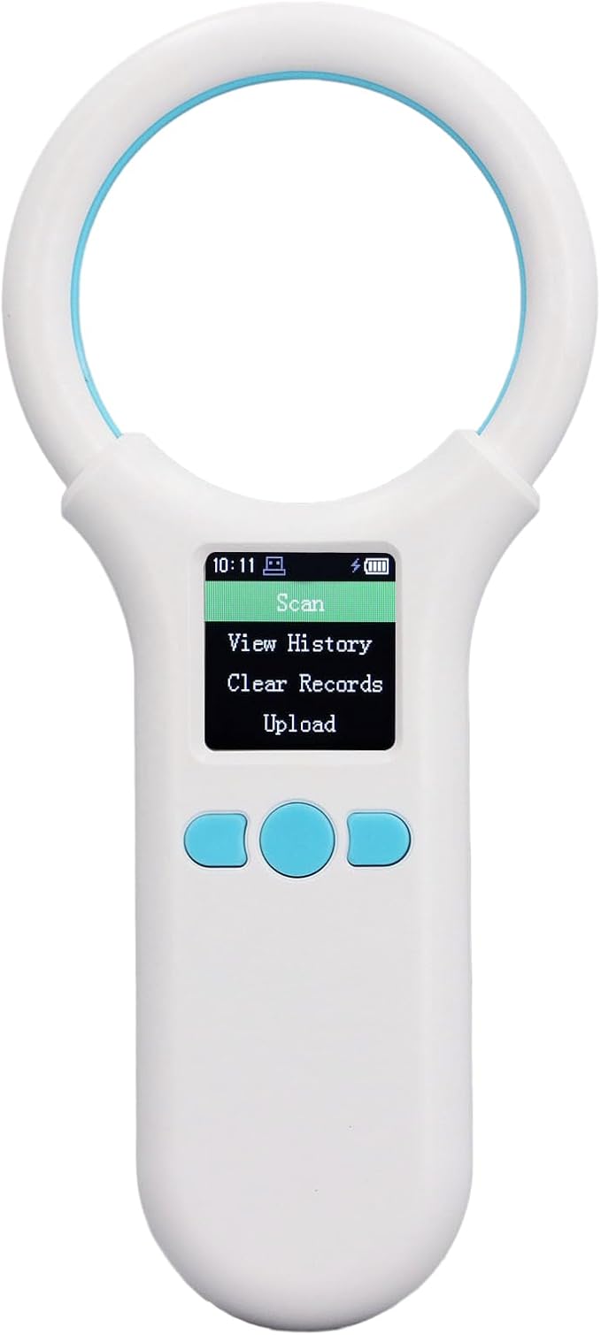 Animal Tag Scanner, BT 134.2khz 125khz EMID FDX B Handheld Pet Chip Reader, Organic LED Display Scanner with Fast Detection, Ideal for ISO11784 85 Microchips