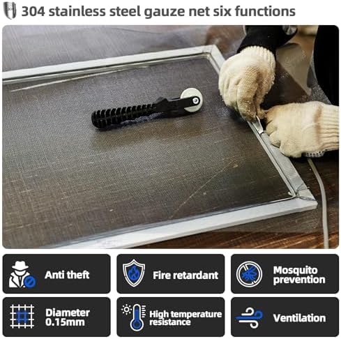 20 Mesh 304 Stainless Steel Mesh Screen, 24''×118''(60cm×300cm) Wire