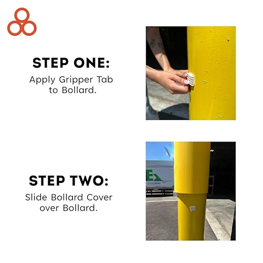 Innoplast BollardGard 7" x 52" Bollard Cover Yellow (Yellow Orange Tape)