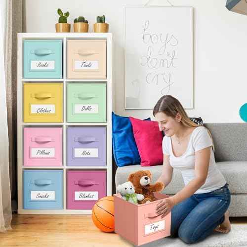 Teenyyou 10 Pack Fabric Storage Cubes 11 Inch Collapsible Cube Bins