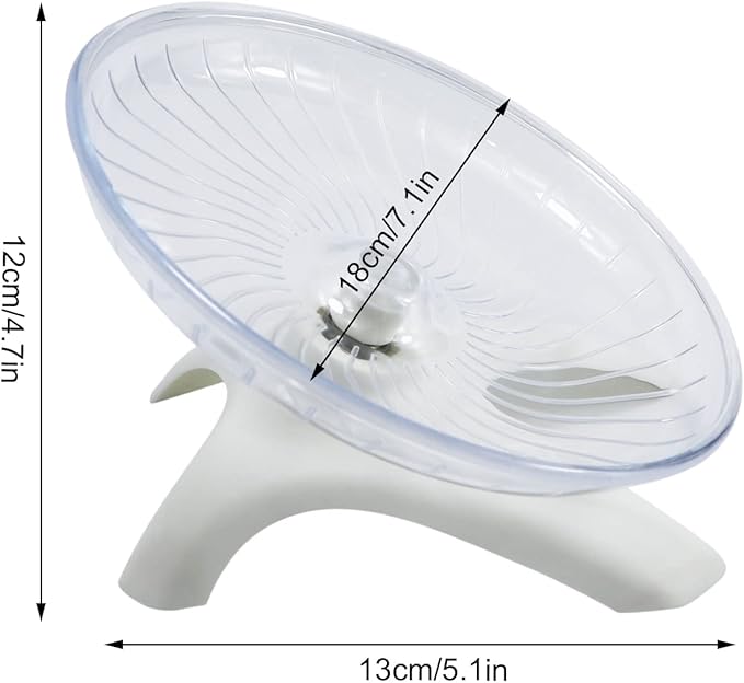 Litewoo Hamster Toys Wheel Exercise Flying Saucer,Silence Run Spinner, for Gerbil Rat Mouse Mice Hamster and Other Small Animal(White)