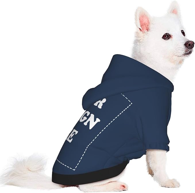 Dog Costume, Custom Dog Hoodie, Dog Name Costume Holiday Pet Pajamas Outfit, Personalized Pet Coat Costumes for Small Medium Large Dogs and Cats for Winter, Navy, S