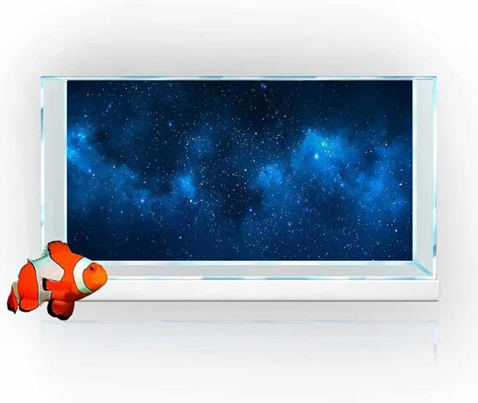 30X18IN Starry Aquarium Background, Art Starry Fish Tank Decorations Background, with 8 EVA Double-Sided Tape