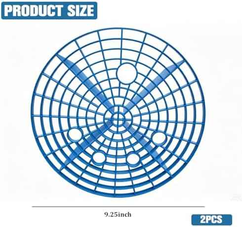2-Pack Car Wash Bucket Insert Grit Trap, 9.2" Vehicle Wash Cleaning Filter Grit Trap Dirt Guard, Auto Detailing Dirt Collector Insert Tool for 12" Diameter Bucket, Universal Fit (Blue)