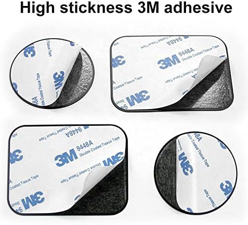 SALEX Replacement Metal Plates Set for Magnetic Car Phone Holder, Wall & Air Vent Mount, Cases, Magnets. Kit of 4 Black Rectangular Iron Discs Without Holes. 3M Adhesive Backing. Steel Sheets, 4 Pack.