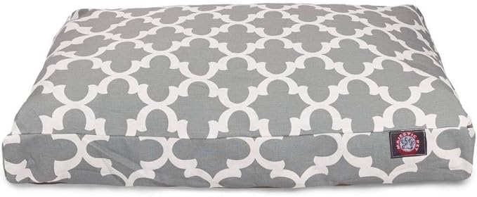 Gray Trellis Medium Rectangle Indoor Outdoor Pet Dog Bed With Removable Washable Cover By Majestic Pet Products