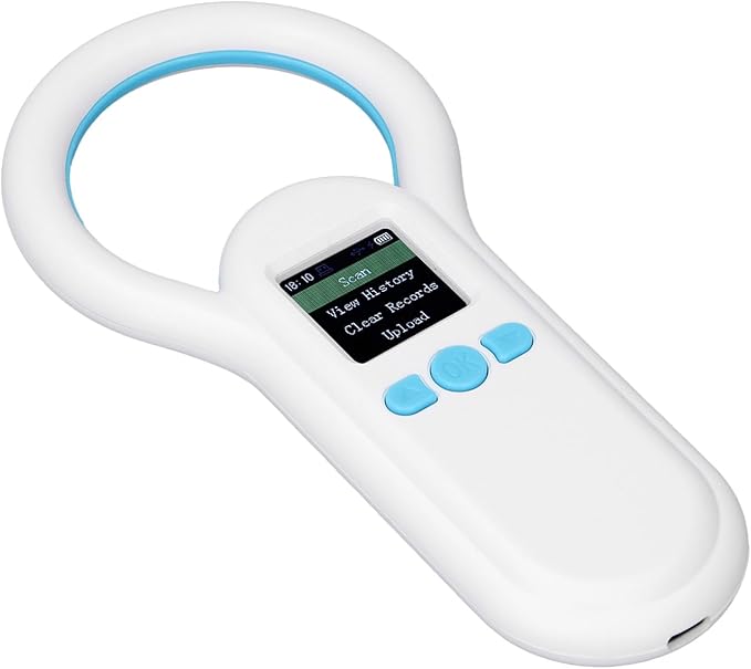 Drfeify S20 Pet Microchip Scanner, ABS Material, Fast Recognition and 500 Records Storage for Animal Management and Pet Identification