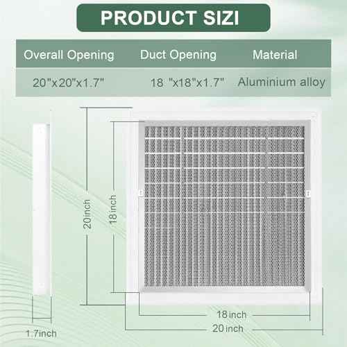 2-Pack 20"x20" Gable Vent - Premium Aluminum,Filter Screen for